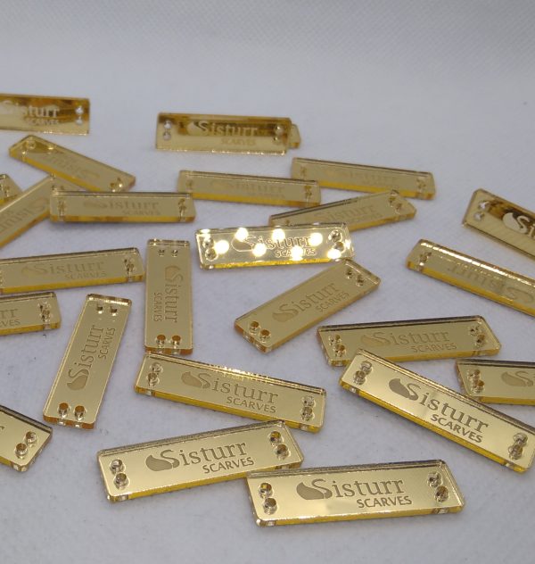 Tag Acrylic Gold Mirror Clear Design