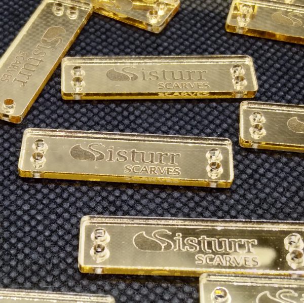 Tag Acrylic Gold Mirror Clear Design