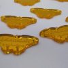 Tag Acrylic Dark Gold Mirror Clear Design