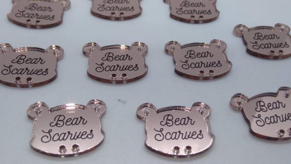 Tag Acrylic Rose Gold Mirror Black Design