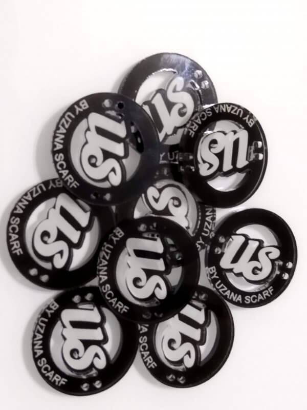 Tag Acrylic Clear Lettering Black Background