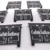 Tag Acrylic Clear Lettering Black Background