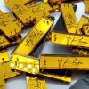 Tag Acrylic Dark Gold Mirror Black Design