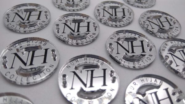 Tag Acrylic Silver Mirror Black Design