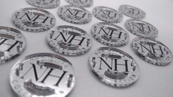 Tag Acrylic Silver Mirror Black Design