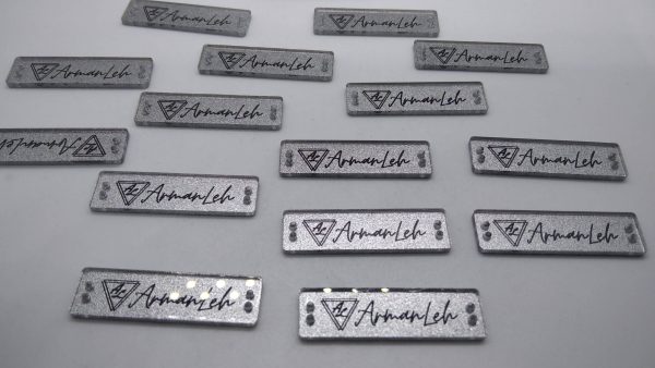 Tag Acrylic Silver Sparkling Background Black Design