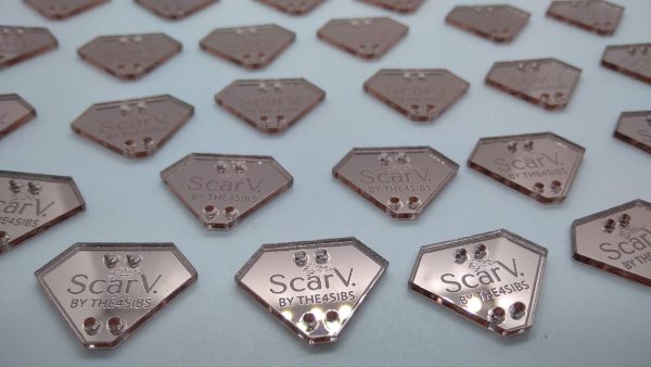 Tag Acrylic Rose Gold Mirror Clear Design