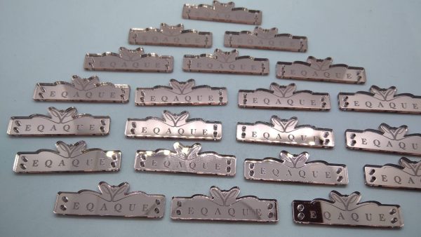 Tag Acrylic Rose Gold Mirror Clear Design